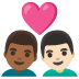 couple with heart, man, man, medium-dark skin tone, light skin tone